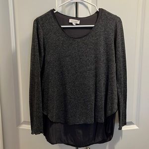 Barney’s New York charcoal gray double layer long sleeve sweater